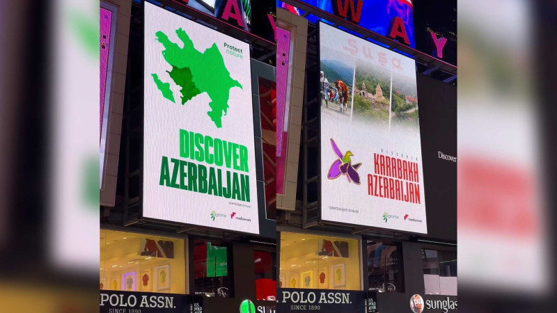 Nyu-York bilbordlarında Azərbaycana dəstək videosu yayımlanıb