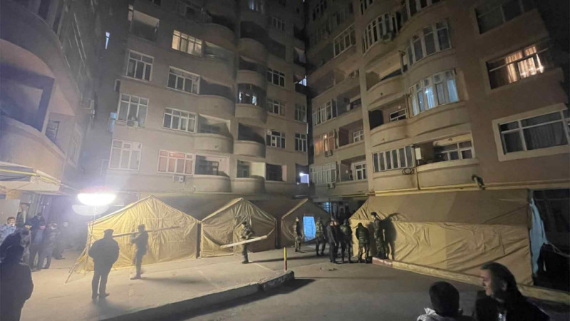 Binəqədidə partlayış baş verən ərazidə çadırlar qurulub
