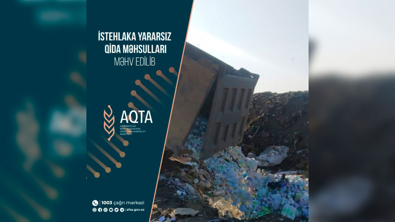 İstehlaka yararsız 10 ton süd məhsulu məhv edilib