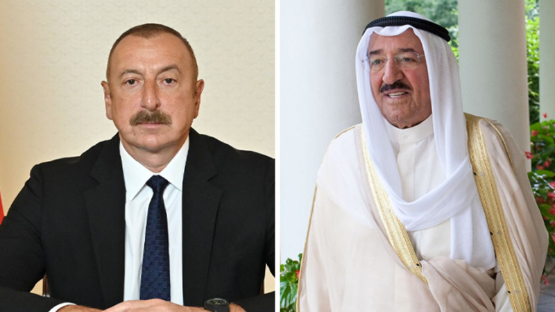 İlham Əliyev Əlahəzrət Şeyx Nəvaf əl-Əhməd əl-Cabir əs-Sabahı təbrik edib