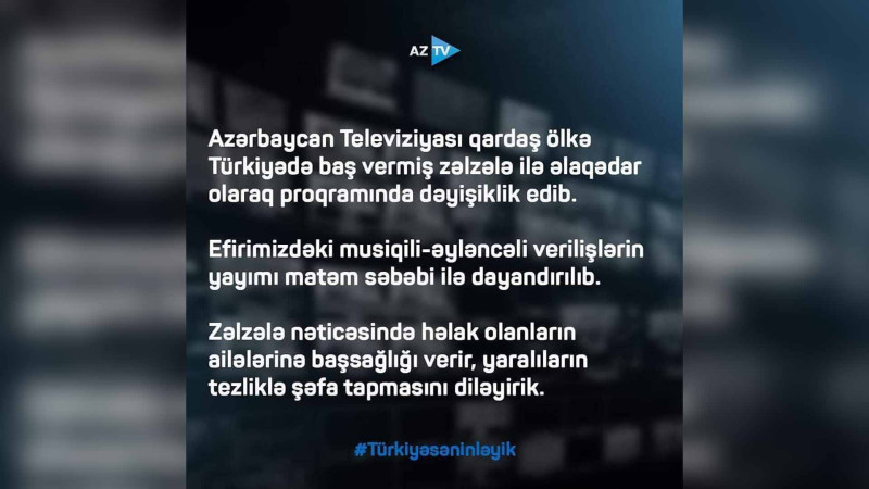 AZTV-də bütün əyləncəli və musiqili proqramlar yayımdan çıxarıldı
