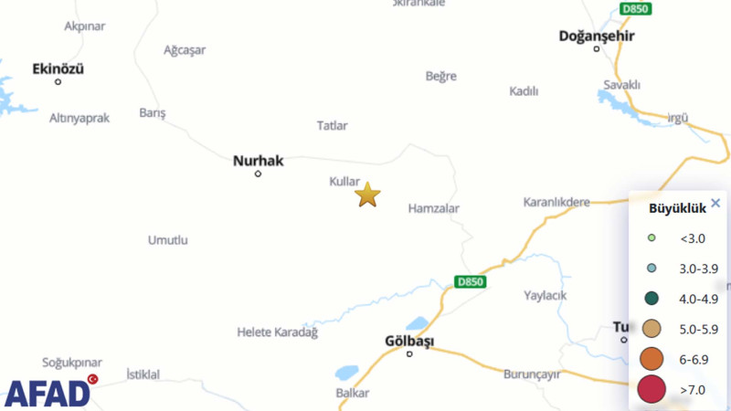 Türkiyənin Adıyaman şəhərində 5 ballıq zəlzələ olub