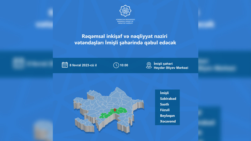 Nazir Rəşad Nəbiyev İmişli şəhərində vətəndaşları qəbul edəcək