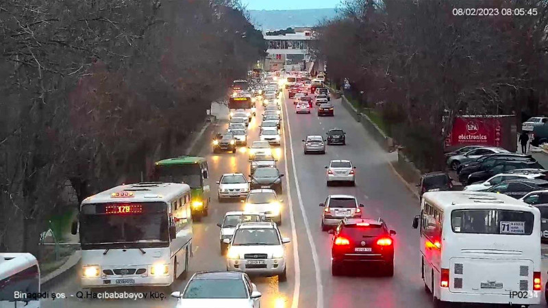 Bakıda tıxac olan yollar - SİYAHI