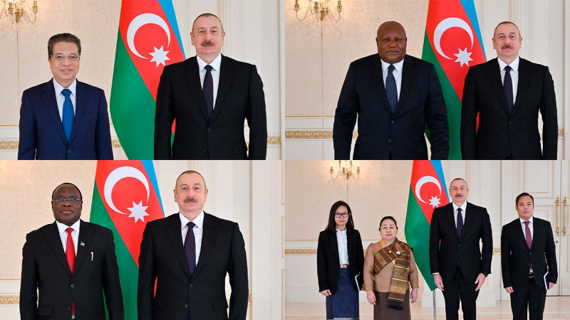 İlham Əliyev Vyetnam, Namibiya, Laos və Konqonun səfirlərinin etimadnamələrini qəbul edib