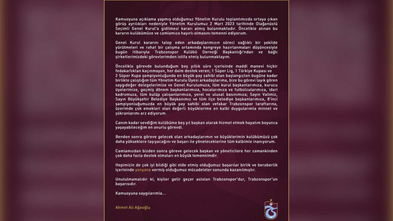 “Trabzonspor”un prezidenti istefa verib - FOTO