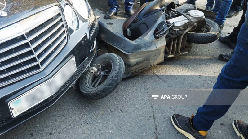 Ağstafada motosikletlə avtomobil toqquşub