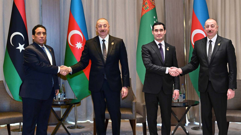 İlham Əliyev Liviya Dövləti Prezident Şurasının sədri ilə görüşüb