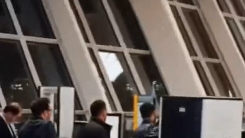 Gənclər və idman naziri Fərid Qayıbov hava limanında növbə gözləyib - VİDEO