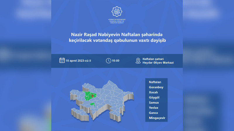 Rəşad Nəbiyevin vətəndaş qəbulunun vaxtı yenidən dəyişib