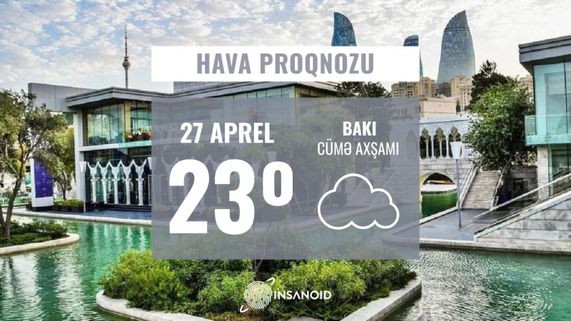 Sabah Bakıda 23 dərəcəyədək yüksələcək