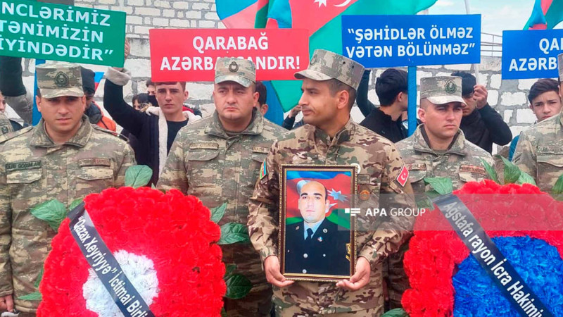 Ağstafada şəhidimizin dəfn mərasimi keçirilir - FOTO