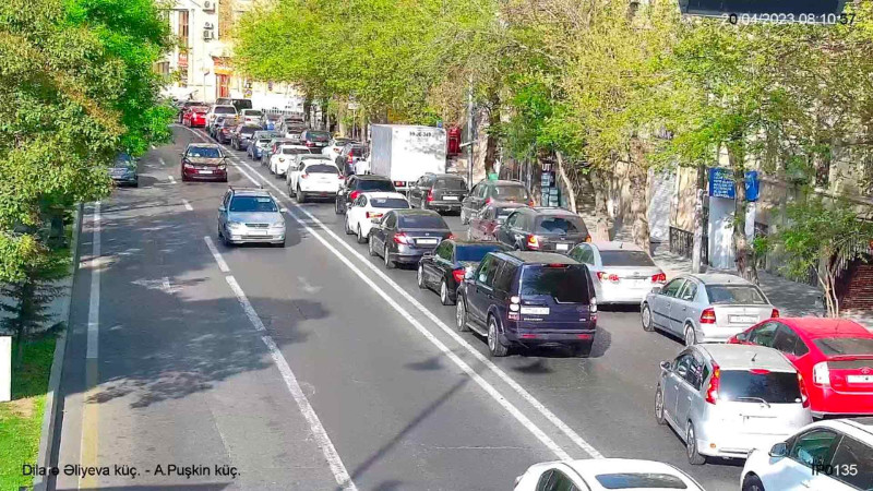 Bakıda tıxac olan yollar - SİYAHI