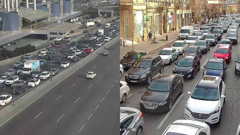Bakıda sıxlıq olan yollar – SİYAHI