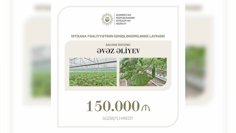 İstixana fəaliyyətinin genişləndirilməsinə 150 min manat güzəştli kredit verilib