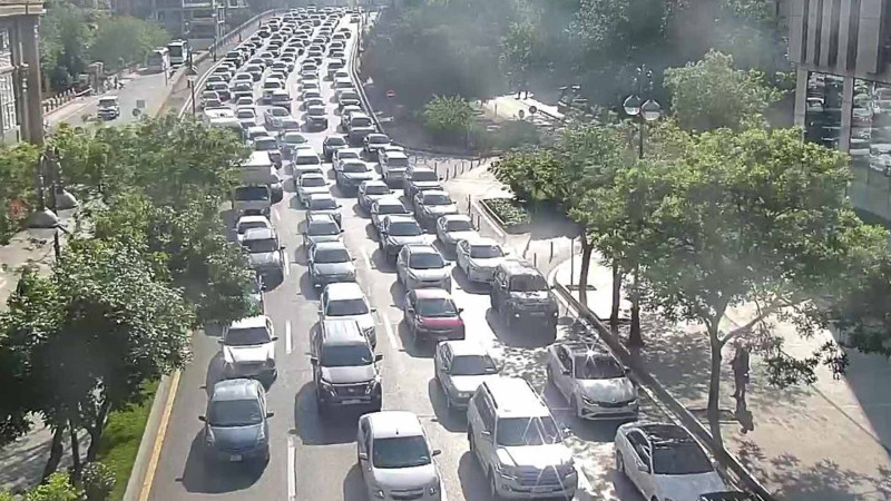 Bakıda tıxac olan yollar - SİYAHI