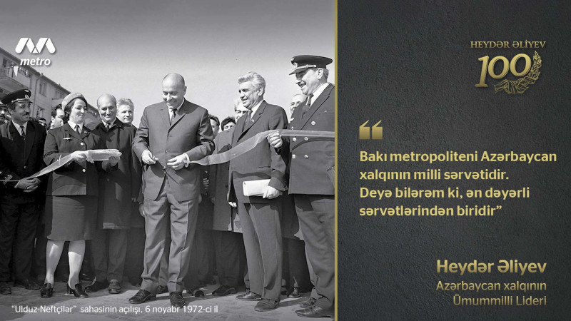 Bakı metrosunun stansiyalarında Heydər Əliyevə həsr olunmuş proqram yayımlanır