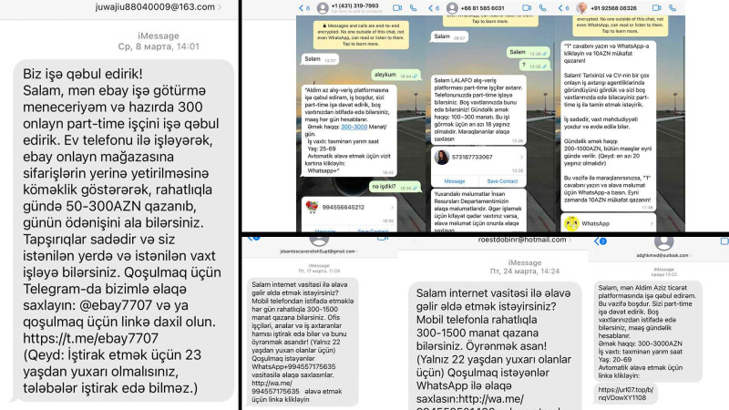 Niyə iş təklifləri xarici ölkə operatorlarına məxsus nömrələrdən gəlir?
