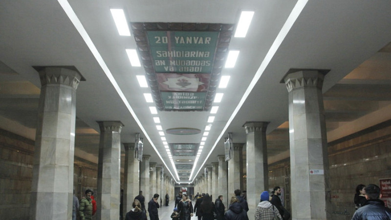 Bakı metrosunun “20 Yanvar” stansiyasında işıqlandırma sistemləri yenilənib
