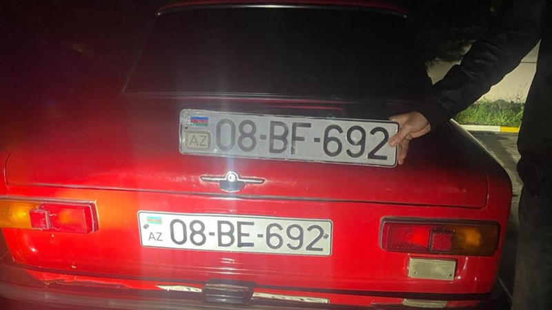 Zaqatalada avtomobilin nömrə nişanını dəyişən sürücü cəzalandırılıb
