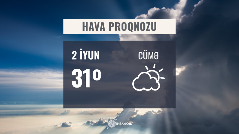Sabah gündüz 31° isti olacaq