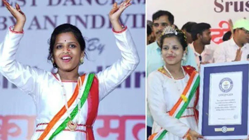 Hindistanlı qız 5 gün rəqs edərək “Ginnesin Rekordlar Kitabı”na düşüb