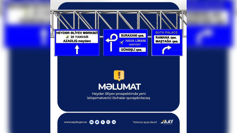 Bakının Heydər Əliyev prospektində hərəkət qismən məhdudlaşdırılacaq