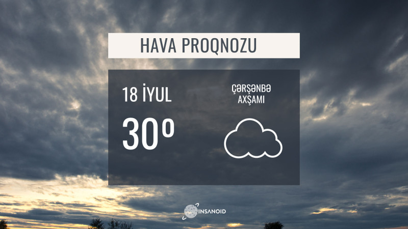 Sabah temperatur 30 dərəcəyədək yüksələcək