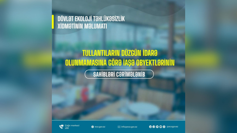 Hacıkənd: ətrafa tullantılar atan iaşə obyektlərinin sahibləri cəzalandırılıblar