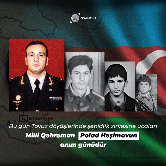 Bu gün Tovuz döyüşlərində şəhidlik zirvəsinə ucalan Milli Qəhrəman Polad Həşimovun anım günüdür