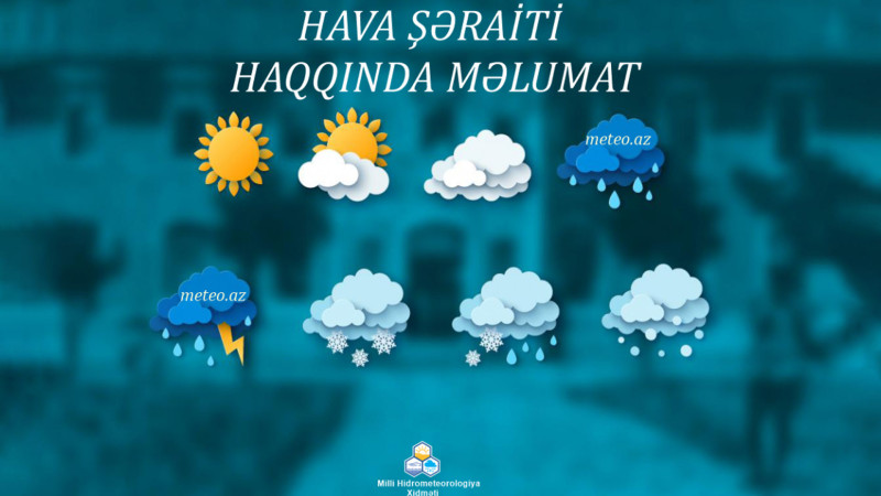 Güclü külək əsəcək, havanın temperaturu 25°-dək enəcək