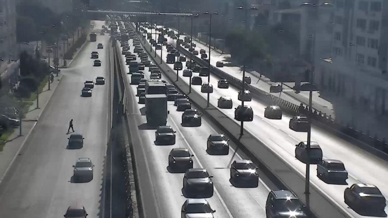Bakıda tıxac olan yollar - SİYAHI