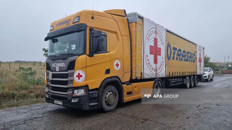 Rusiya Qızıl Xaç Cəmiyyətinin yük avtomobili Xankəndinə çatıb