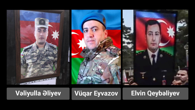 Şəhid olan 3 hərbçi İkinci Fəxri xiyabanda dəfn olunub