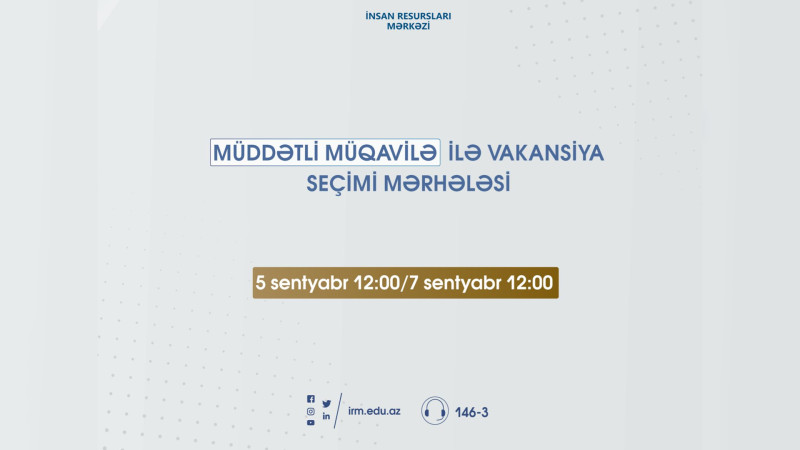 Bu gündən müəllimlərin işə qəbulu üzrə vakansiya seçiminə start verilir