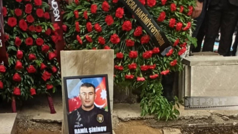 Ermənilərin mina terrorunda həlak olan polis serjantı Sumqayıt Şəhidlər xiyabanında dəfn edilib