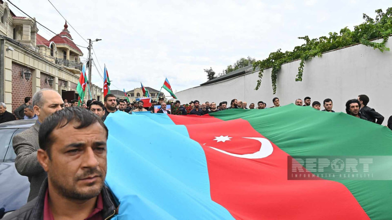 Erməni terroru nəticəsində həlak olan polis serjantı Seymur Mahmudovla vida mərasimi keçirilib