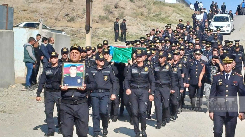Yol qəzasında həlak olan polis serjantı Ələsgər Əsgərov dəfn edilib