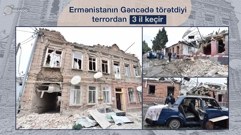 Ermənistanın Gəncədə törətdiyi terrordan 3 il keçir