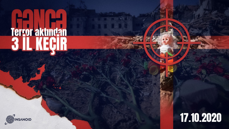 Ermənilərin Gəncədə törətdiyi terror aktından 3 il keçir