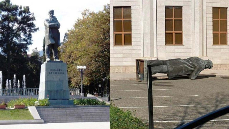 Azərbaycanlılara qarşı soyqırımı törədən Şaumyanın heykəli sökülüb