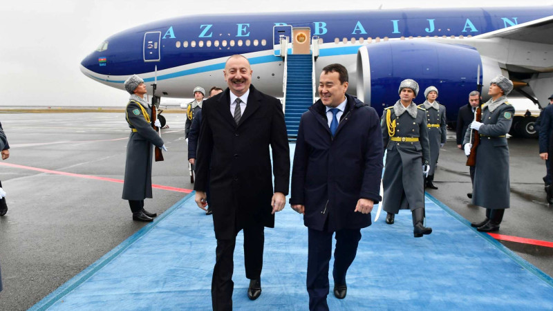 İlham Əliyev Qazaxıstana səfər edib