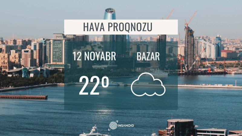 Bazar günü 22° isti olacaq