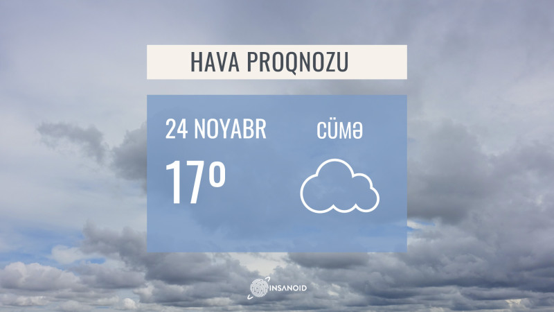 Sabah gündüz 17° isti olacaq