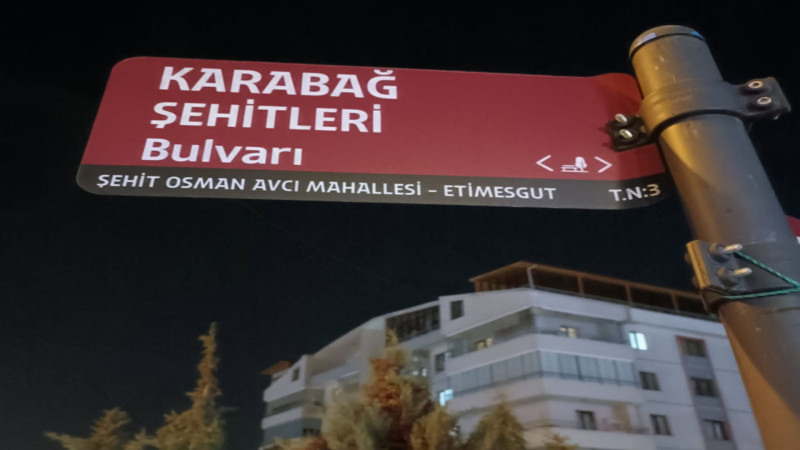 Ankarada küçələrdən biri “Qarabağ Şəhidləri Bulvarı” adlandırılıb