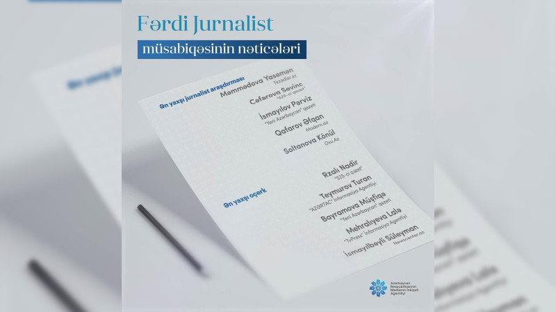 Fərdi jurnalist müsabiqəsinin nəticələri açıqlanıb