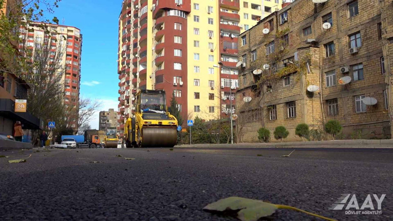 Bakı: Elşən Süleymanov küçəsinin bir hissəsinə yeni asfalt-beton örtüyü döşənilib