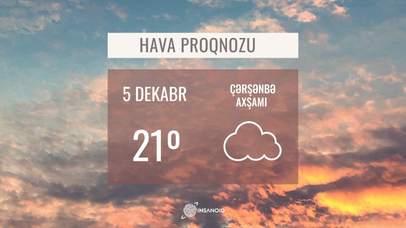 Sabah 21° isti olacaq
