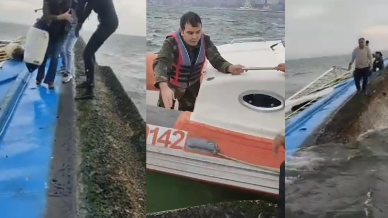 Bakıda səhər saatlarında batan gəminin sərnişin və ekipaj üzvləri xilas ediliblər - VİDEO
