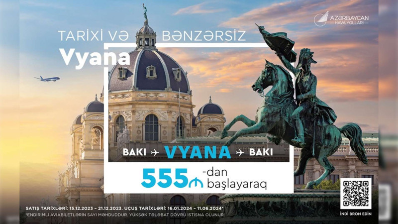 Bakıdan Vyanaya uçuşlar üçün yeni endirim aksiyası başlayıb